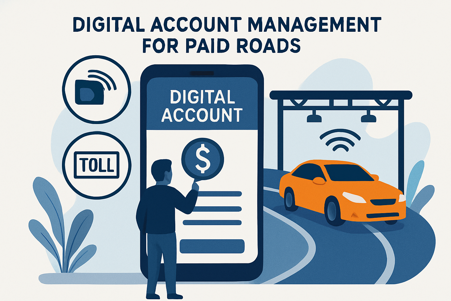 Digital account management for paid roads